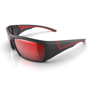 Grey and black with red mirror lens